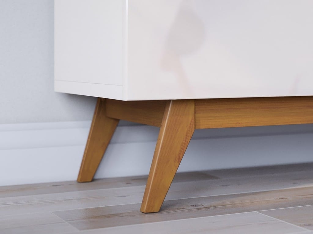 rack classic detalhe off white pés madeira