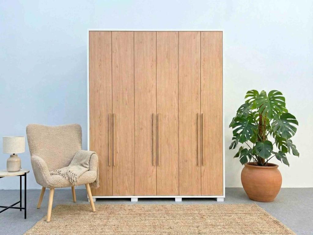 roupeiro com portas de bater safira mdf ambientado ciello