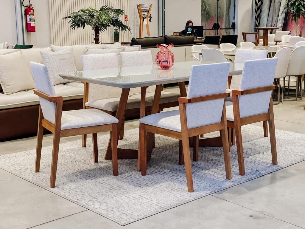 sala de jantar olimpo de 6 cadeiras ambientada ciello moveis curitiba parana