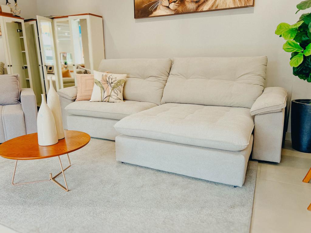 sofá retratil e reclinavel silverado temda ciello moveis curitiba parana ambientado assento aberto