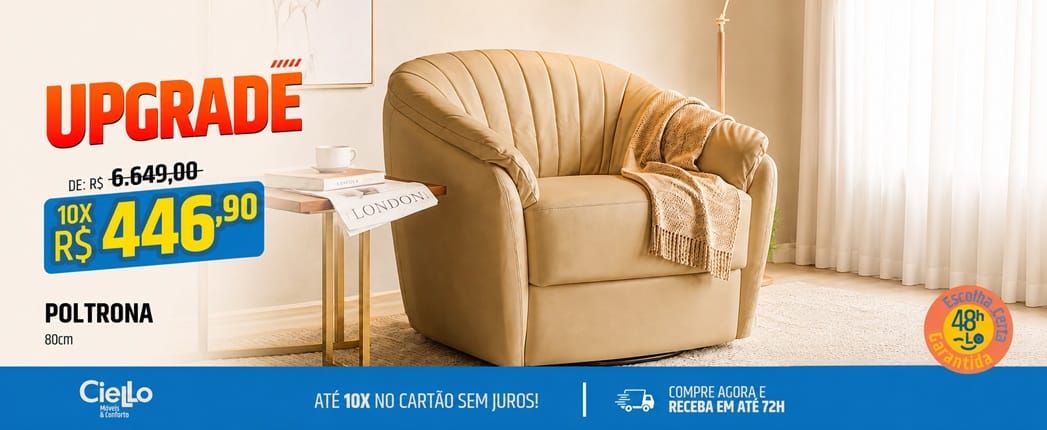 Imagem de banner para promoção de poltronas.