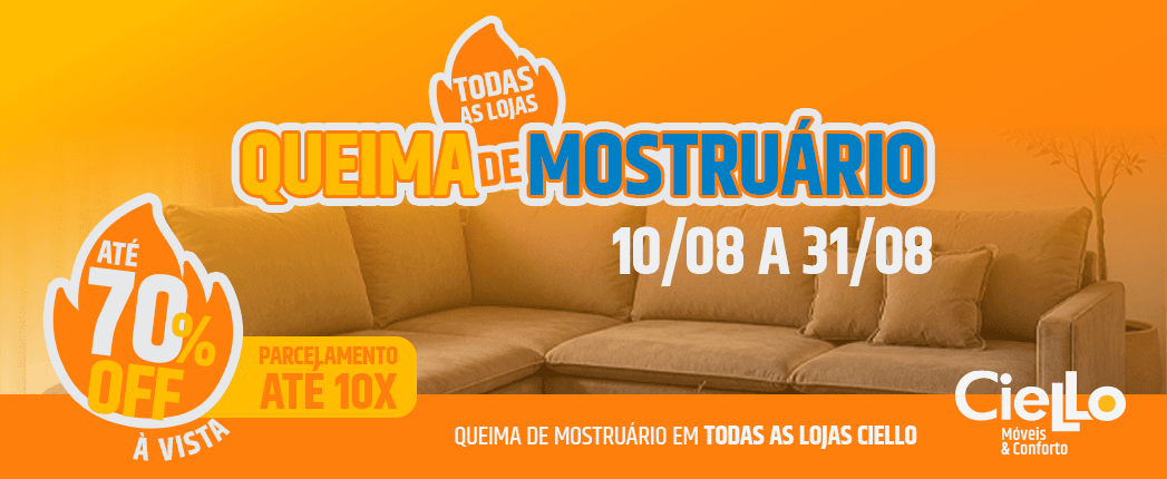 Banner queima de mostruário