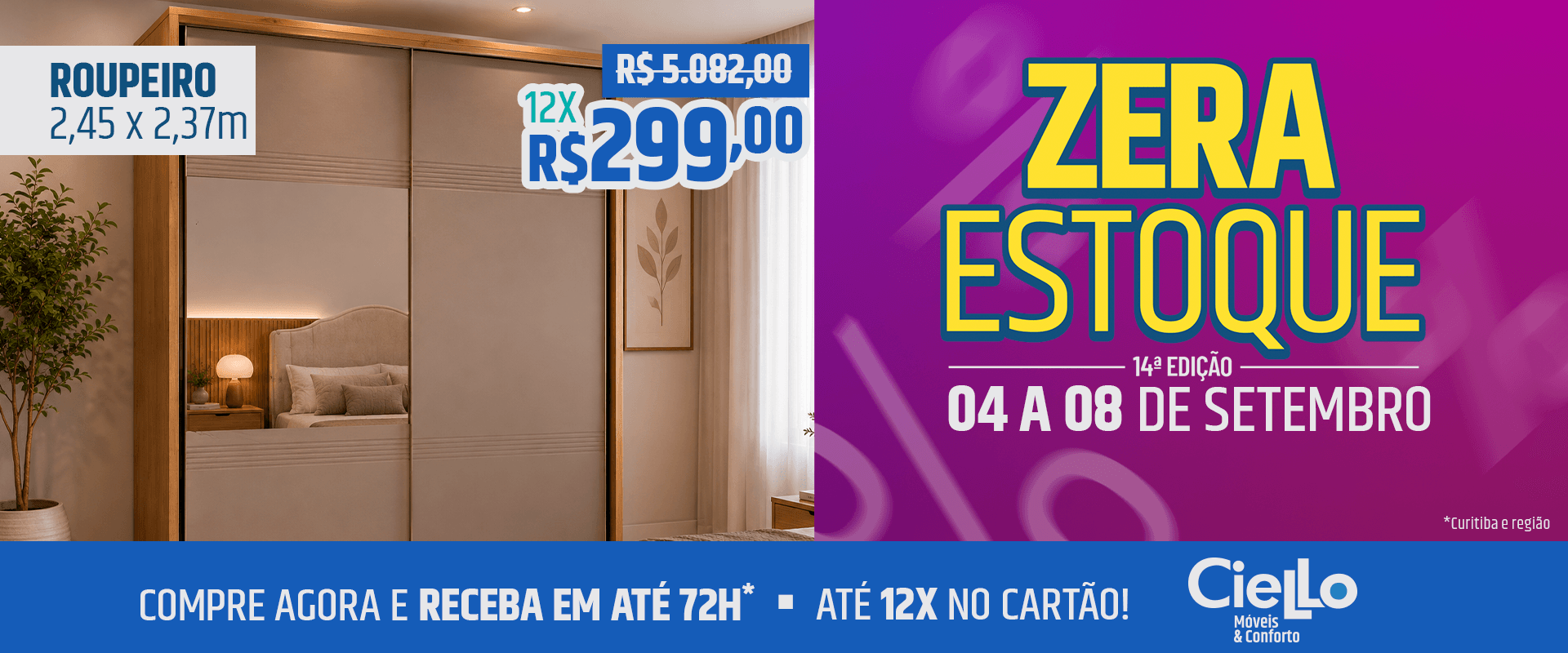 Banner Ciello Zera Estoque 04 a 08 de setembro