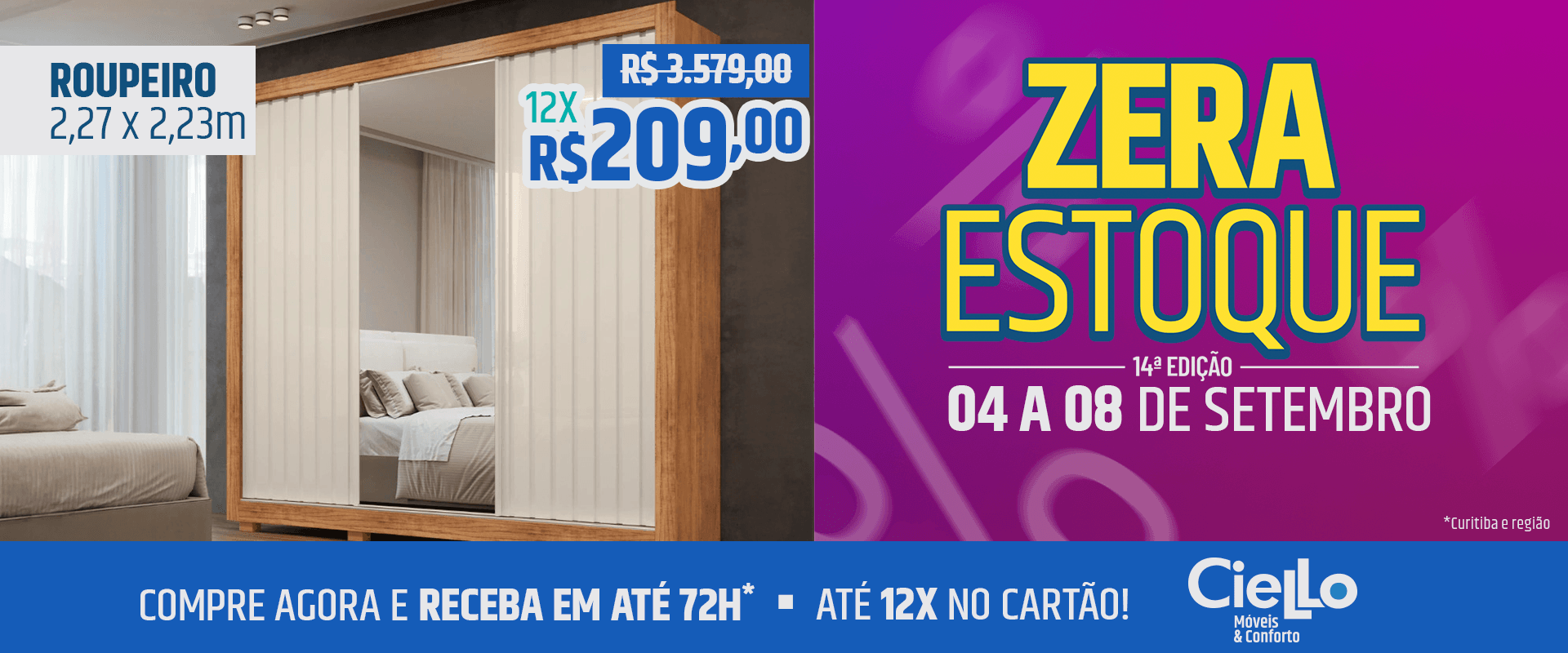 Banner Ciello Zera Estoque 04 a 08 de setembro