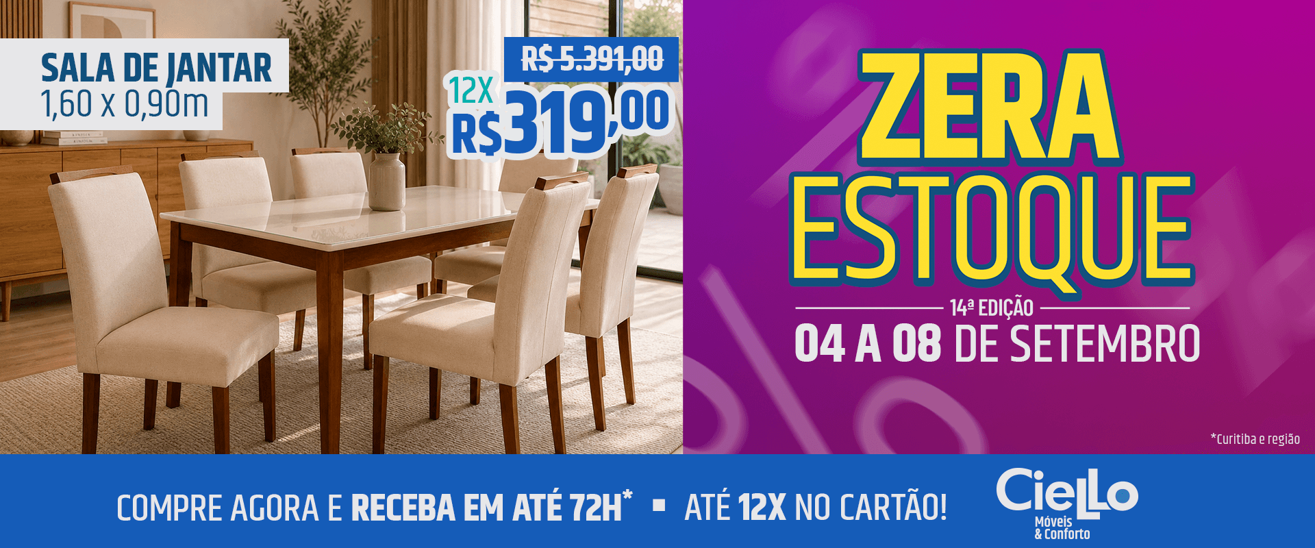 Banner Ciello Zera Estoque 04 a 08 de setembro