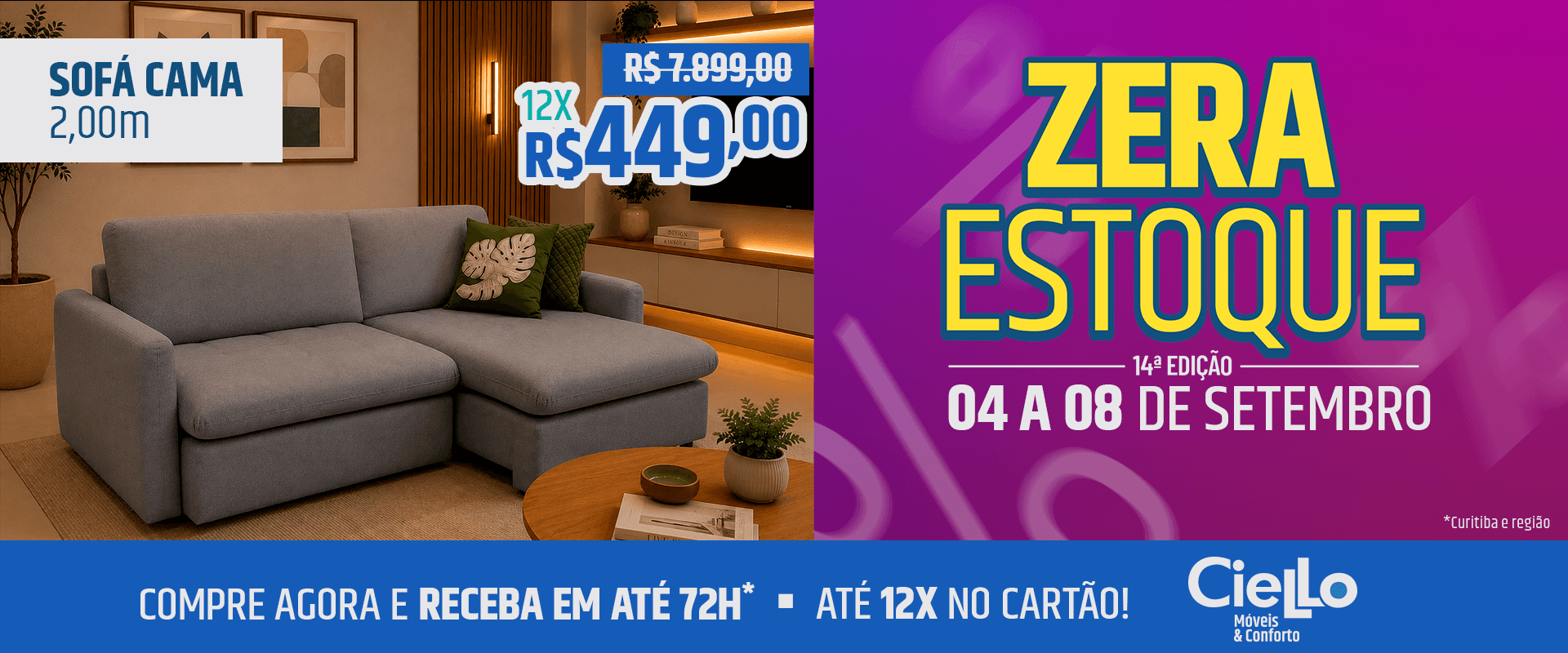 Banner Ciello Zera Estoque 04 a 08 de setembro