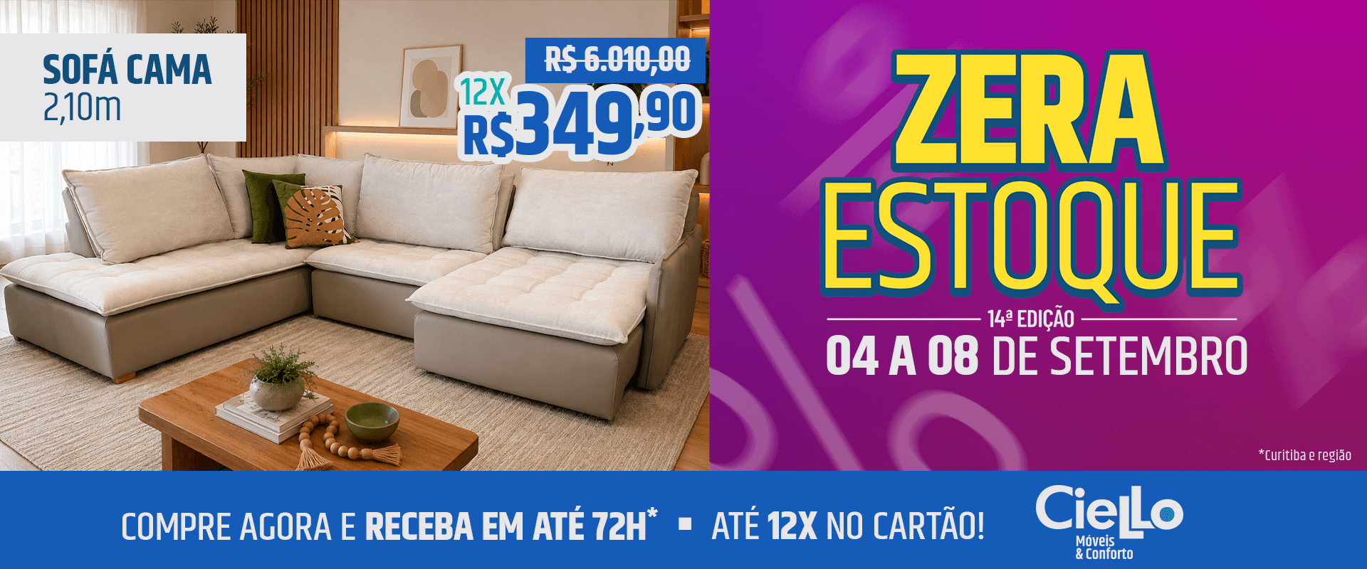Banner Ciello Zera Estoque 04 a 08 de setembro