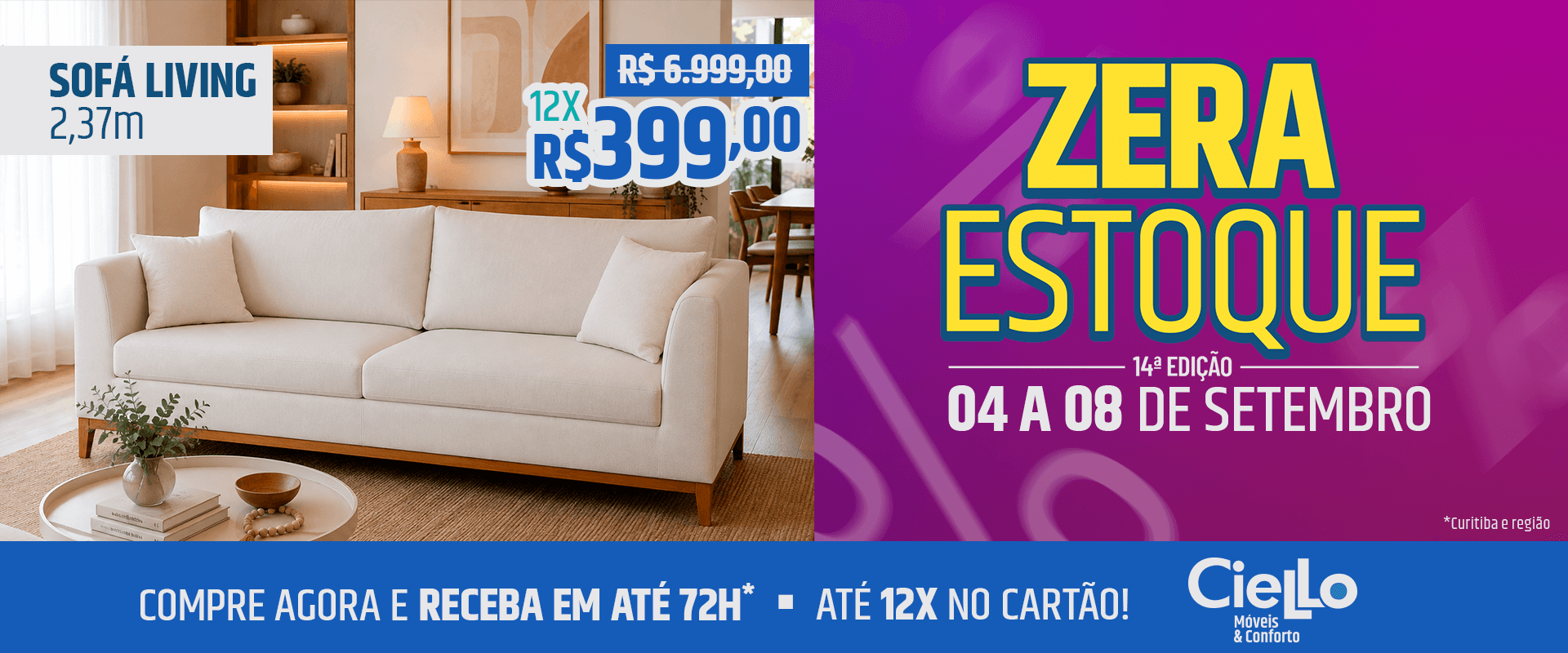 Banner Ciello Zera Estoque 04 a 08 de setembro