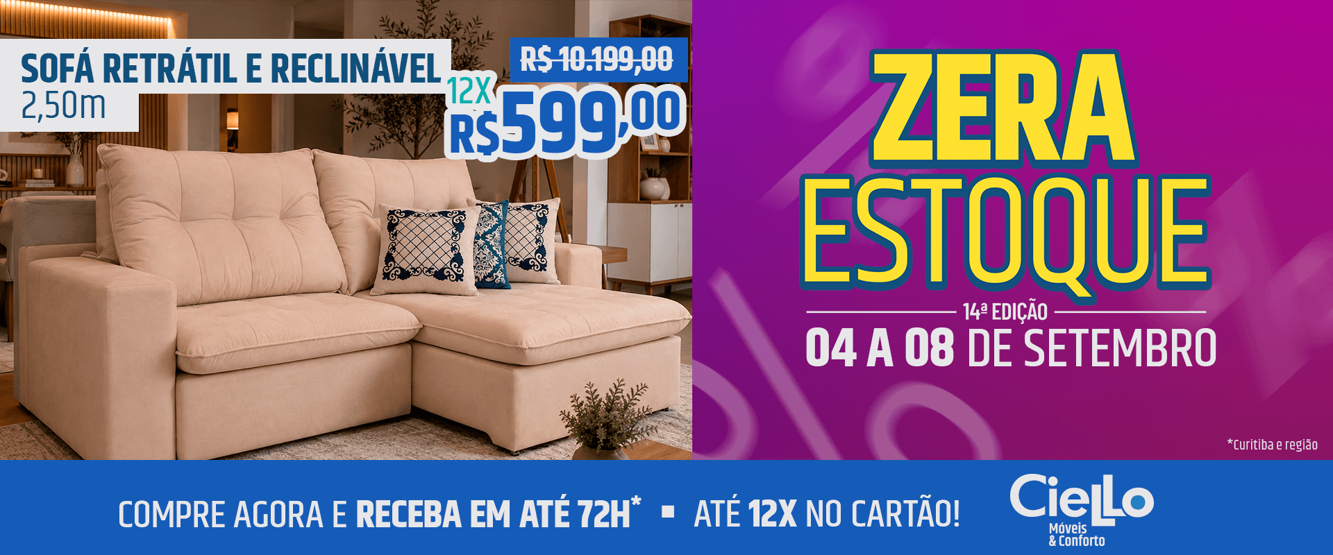 Banner Ciello Zera Estoque 04 a 08 de setembro