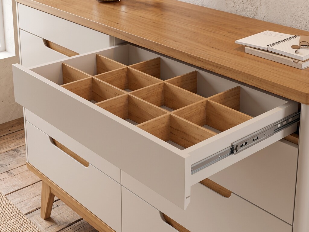 Detalhe Gaveta com Colméia Organizadora Cômoda